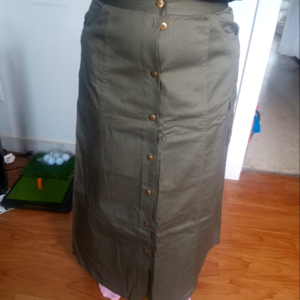 Together Green Midi Pencil Skirt for Work
